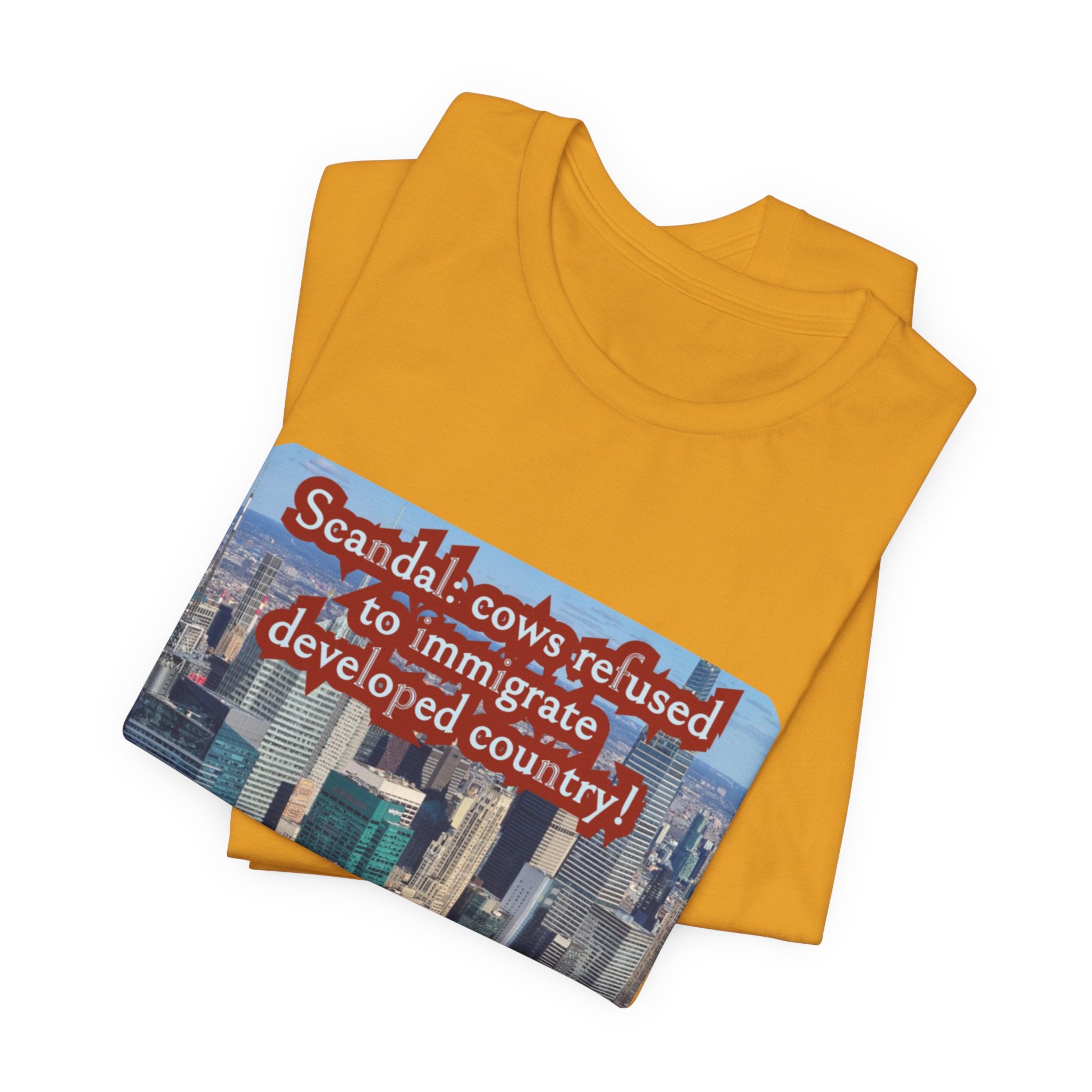 Eco Satirical Graphic T-Shirt - Scandal Cow Refusal (Climate Awareness)