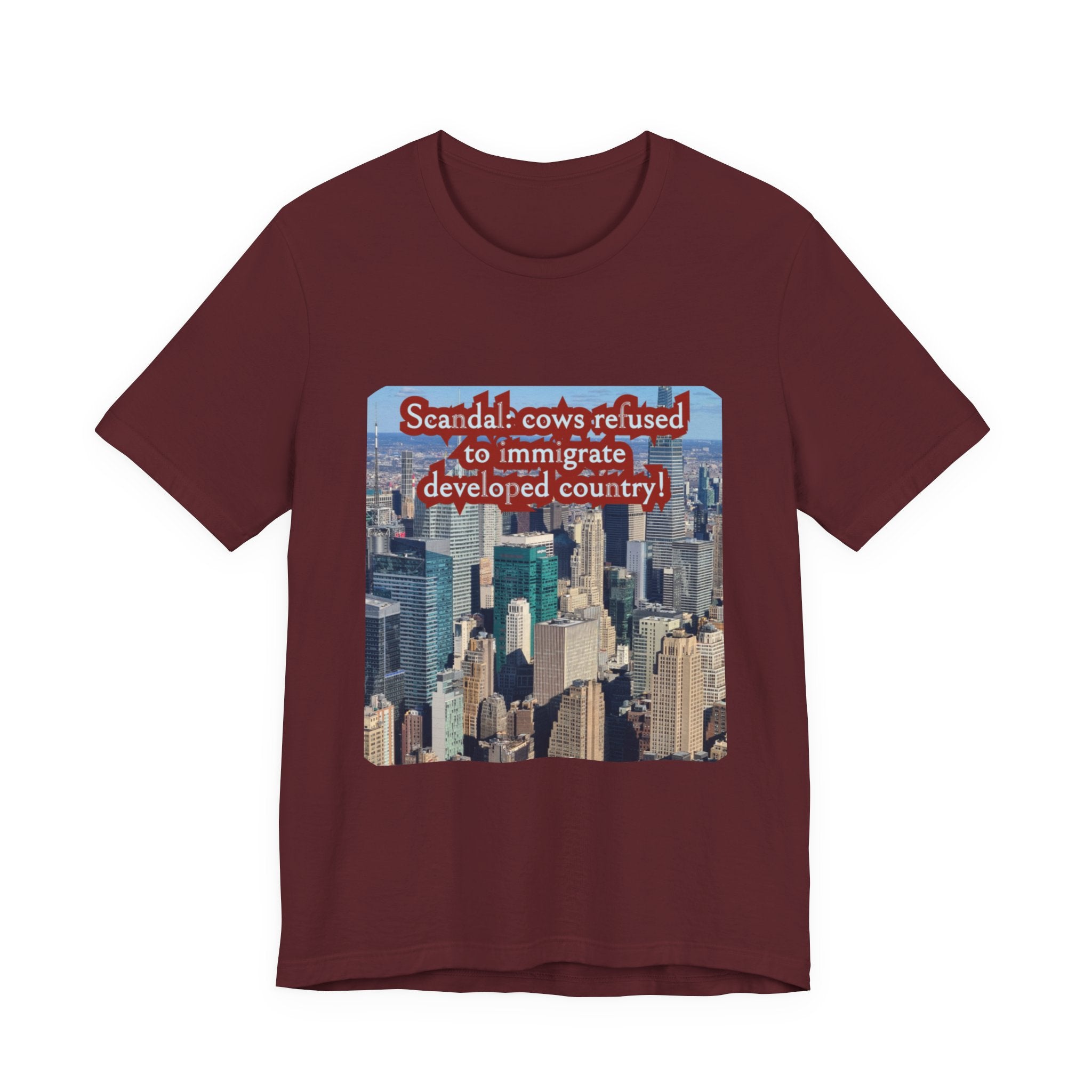 Eco Satirical Graphic T-Shirt - Scandal Cow Refusal (Climate Awareness)