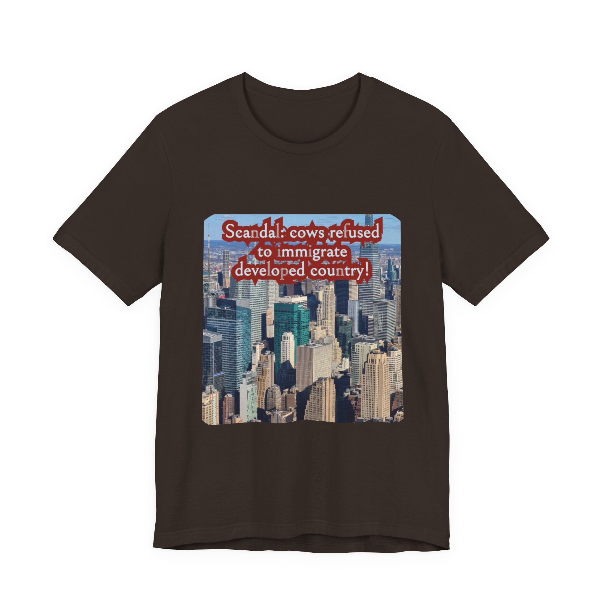 Eco Satirical Graphic T-Shirt - Scandal Cow Refusal (Climate Awareness)