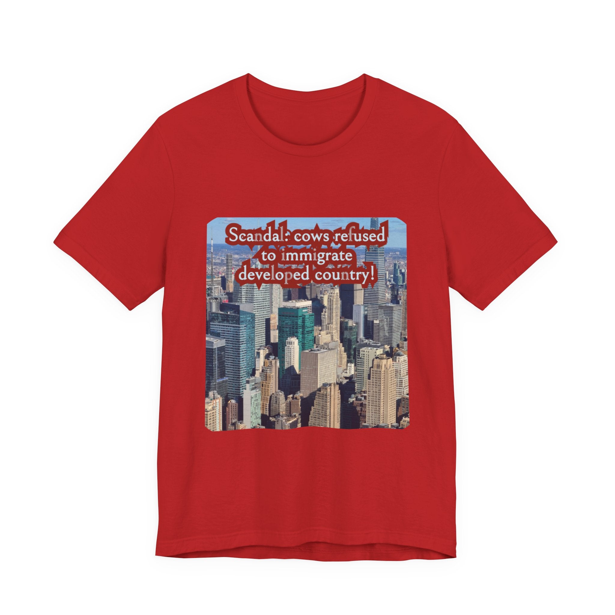 Eco Satirical Graphic T-Shirt - Scandal Cow Refusal (Climate Awareness)