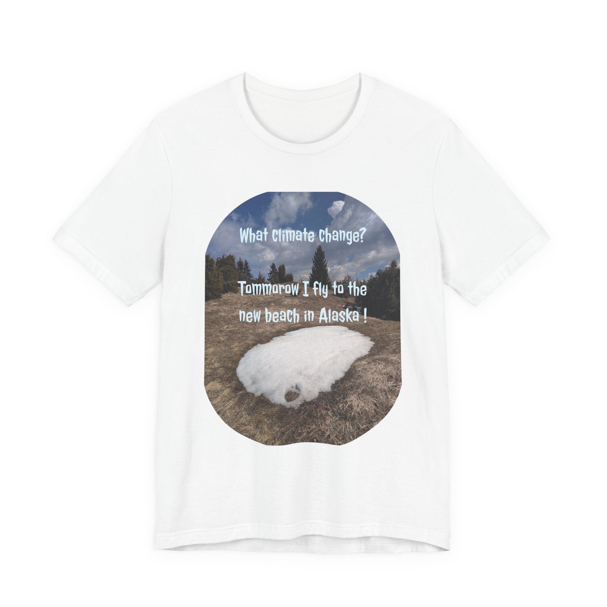 Eco Satirical Graphic T-Shirt - Alaska Beach (Climate Awareness)
