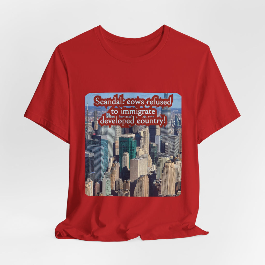 Eco Satirical Graphic T-Shirt - Scandal Cow Refusal (Climate Awareness)