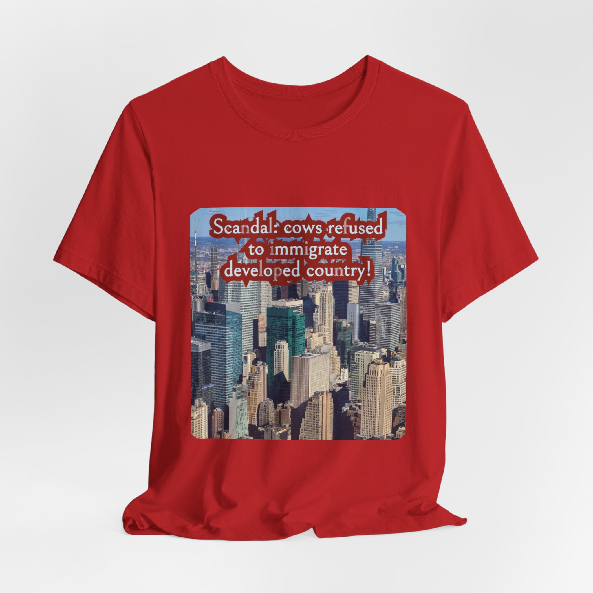 Eco Satirical Graphic T-Shirt - Scandal Cow Refusal (Climate Awareness)