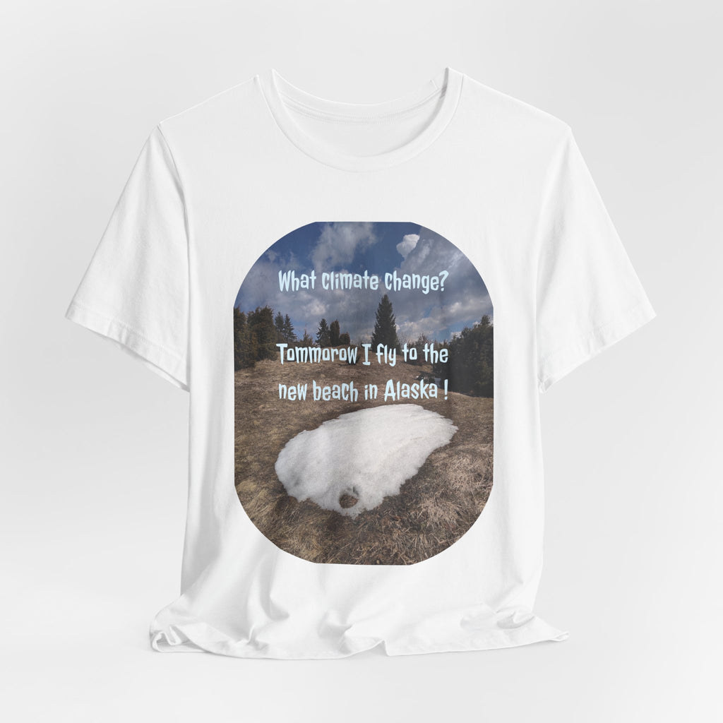 Eco Satirical Graphic T-Shirt - Alaska Beach (Climate Awareness)