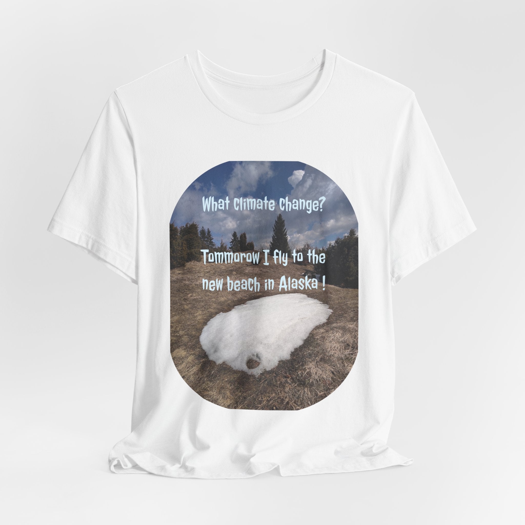 Eco Satirical Graphic T-Shirt - Alaska Beach (Climate Awareness)