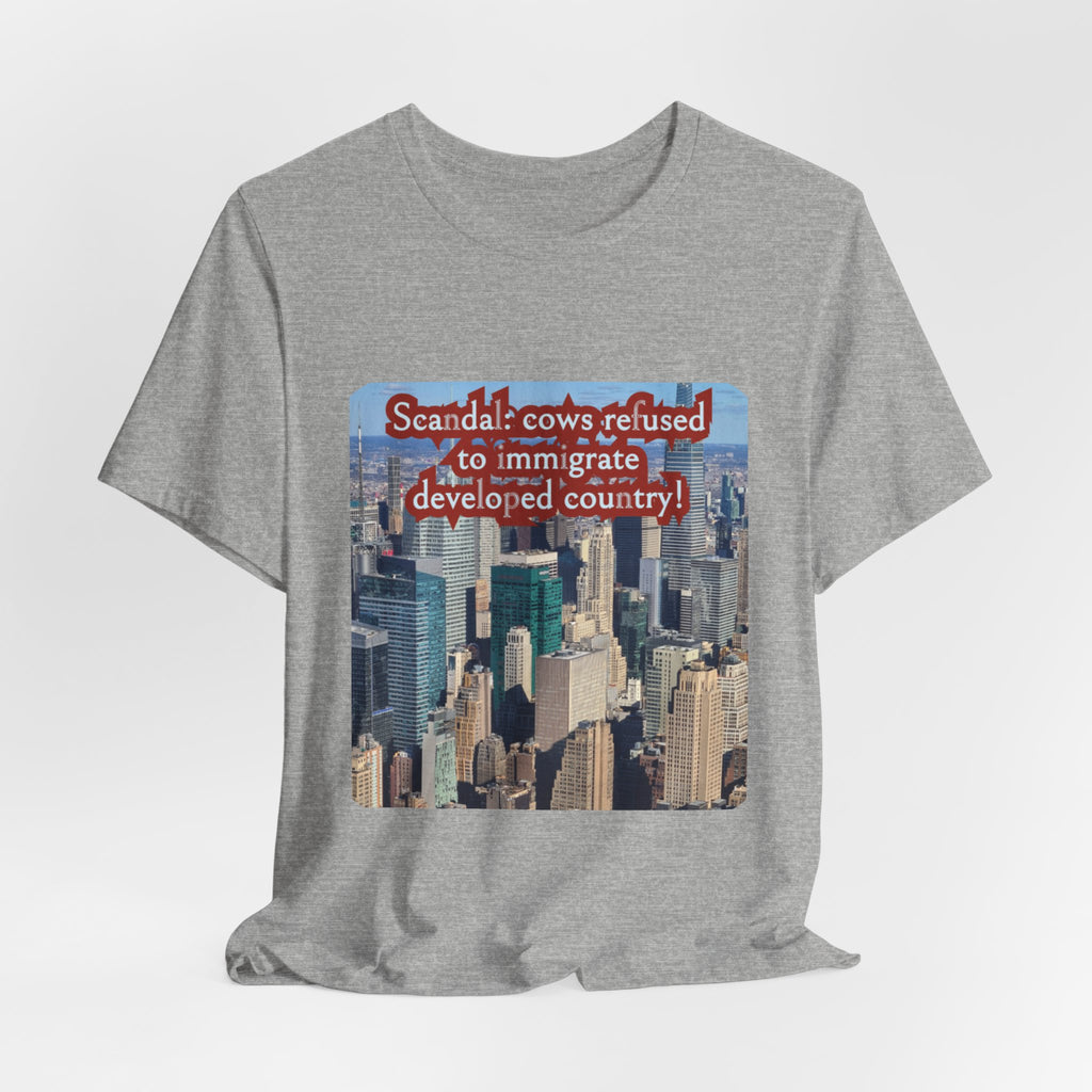 Eco Satirical Graphic T-Shirt - Scandal Cow Refusal (Climate Awareness)