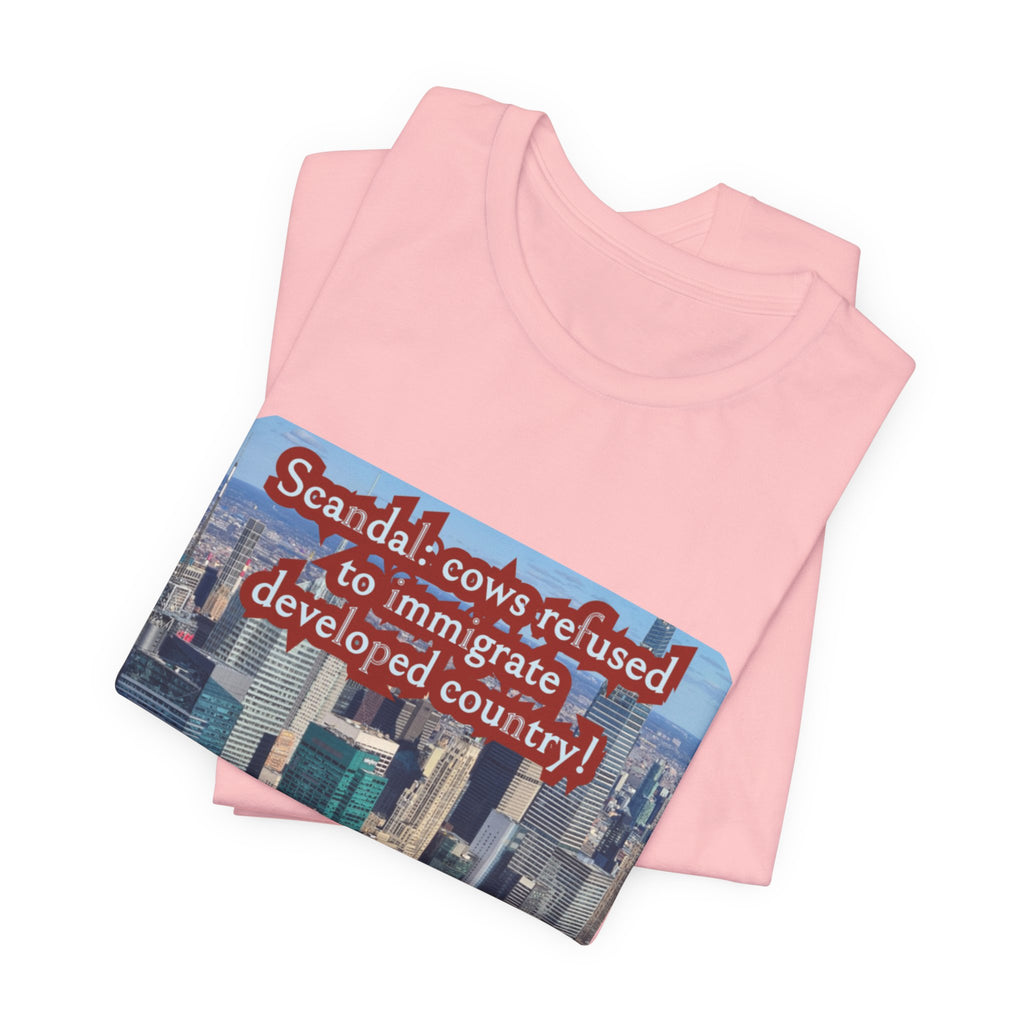 Eco Satirical Graphic T-Shirt - Scandal Cow Refusal (Climate Awareness)