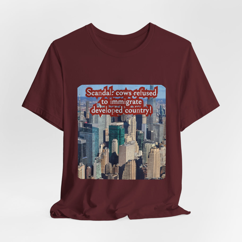 Eco Satirical Graphic T-Shirt - Scandal Cow Refusal (Climate Awareness)
