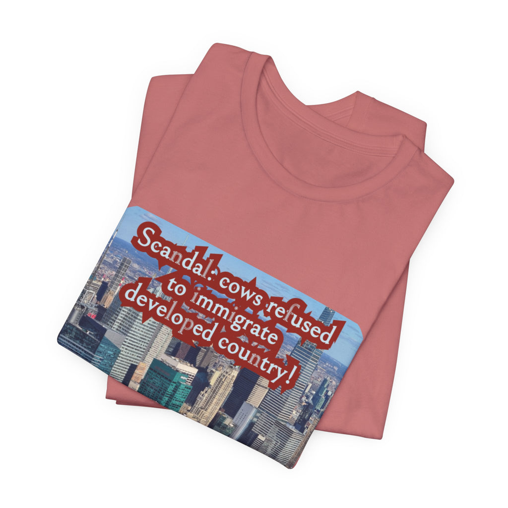 Eco Satirical Graphic T-Shirt - Scandal Cow Refusal (Climate Awareness)