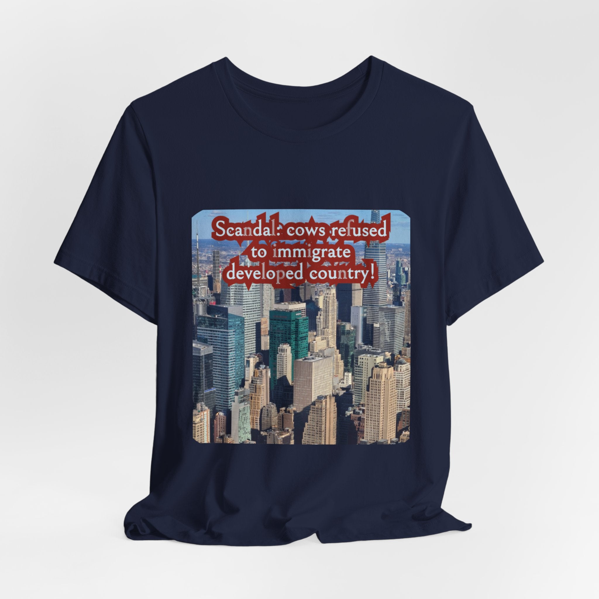 Eco Satirical Graphic T-Shirt - Scandal Cow Refusal (Climate Awareness)