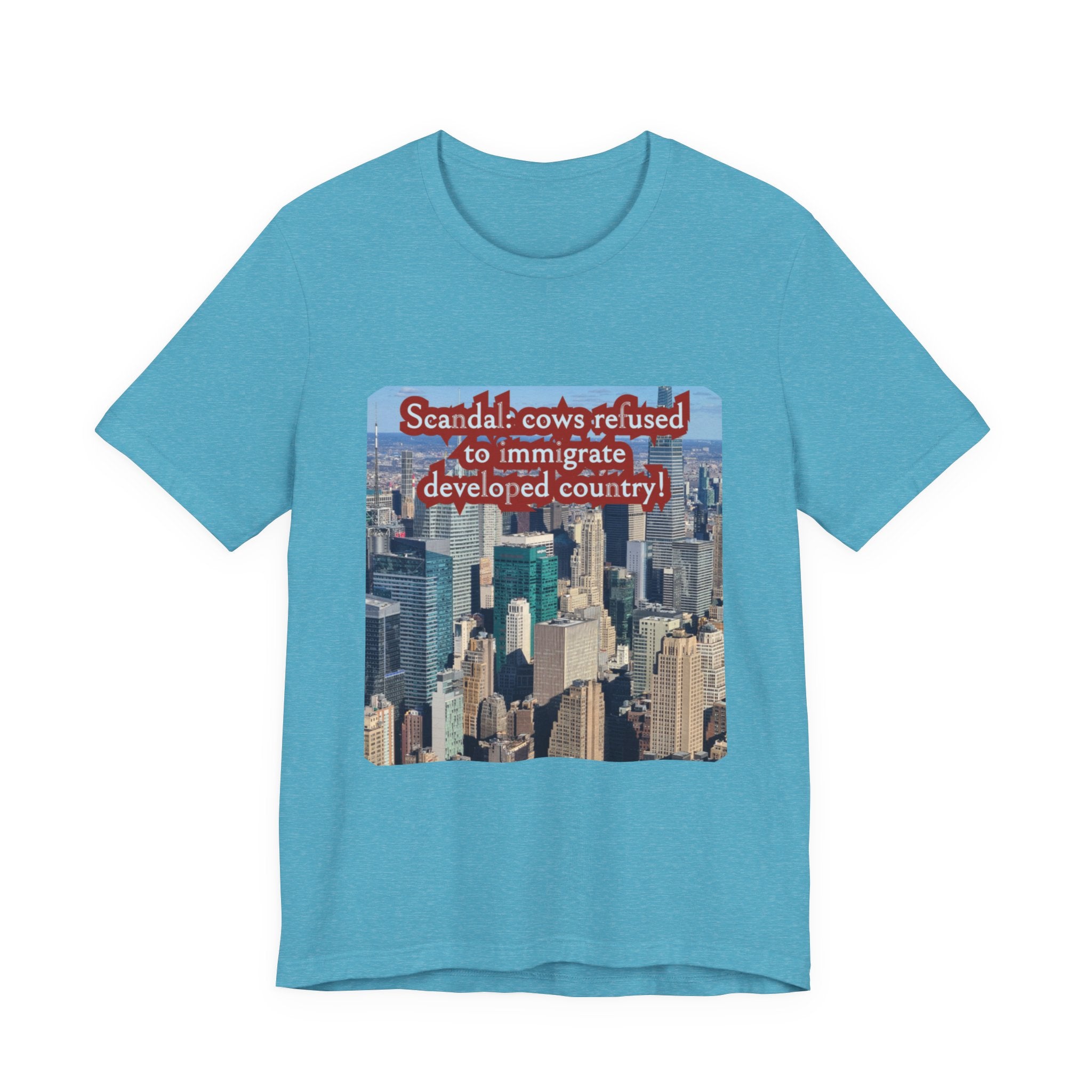 Eco Satirical Graphic T-Shirt - Scandal Cow Refusal (Climate Awareness)