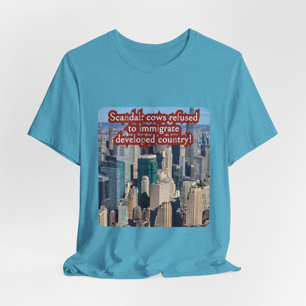 Eco Satirical Graphic T-Shirt - Scandal Cow Refusal (Climate Awareness)