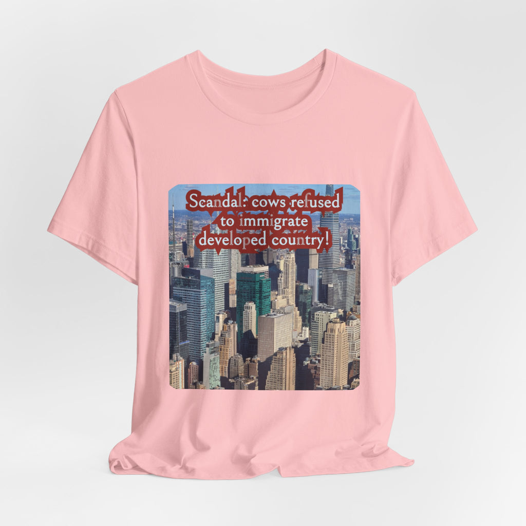 Eco Satirical Graphic T-Shirt - Scandal Cow Refusal (Climate Awareness)