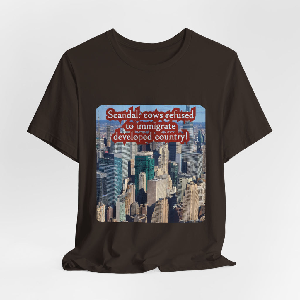 Eco Satirical Graphic T-Shirt - Scandal Cow Refusal (Climate Awareness)