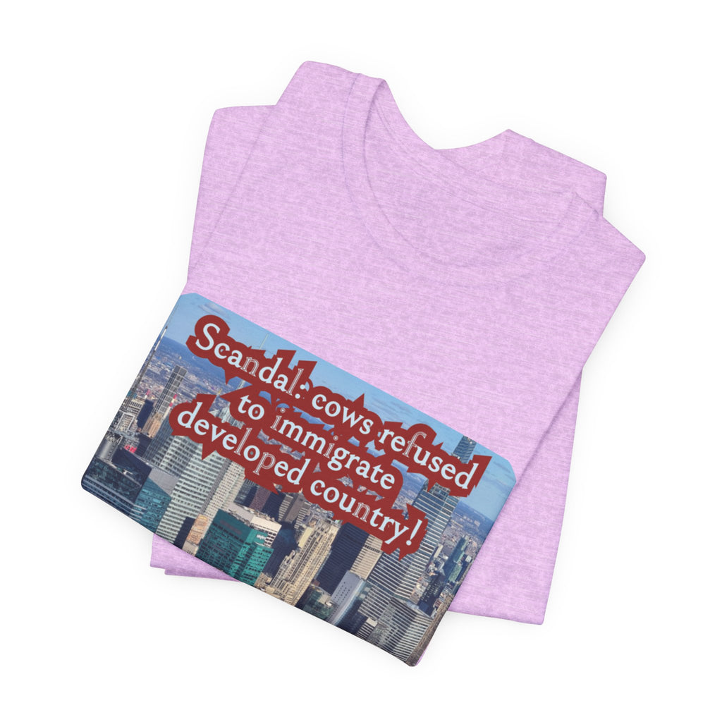 Eco Satirical Graphic T-Shirt - Scandal Cow Refusal (Climate Awareness)
