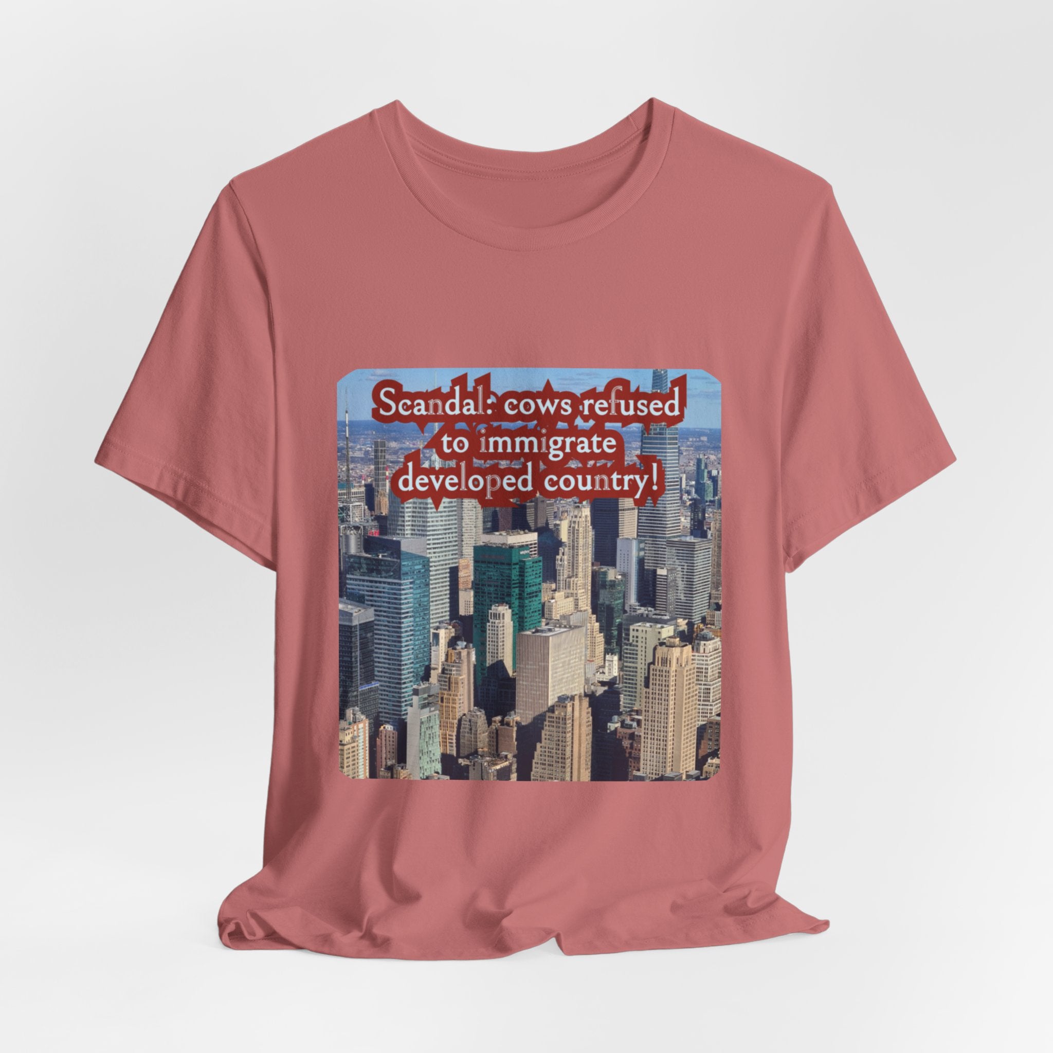 Eco Satirical Graphic T-Shirt - Scandal Cow Refusal (Climate Awareness)