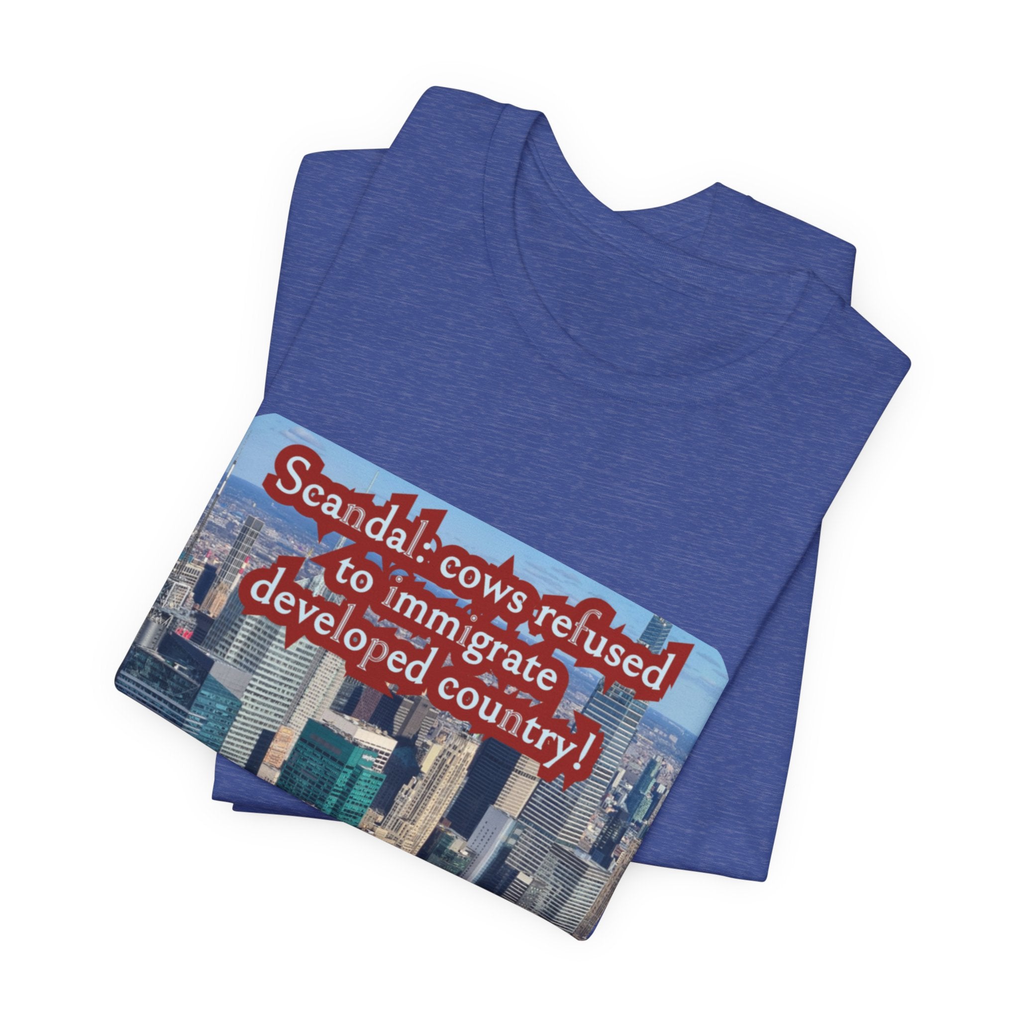 Eco Satirical Graphic T-Shirt - Scandal Cow Refusal (Climate Awareness)