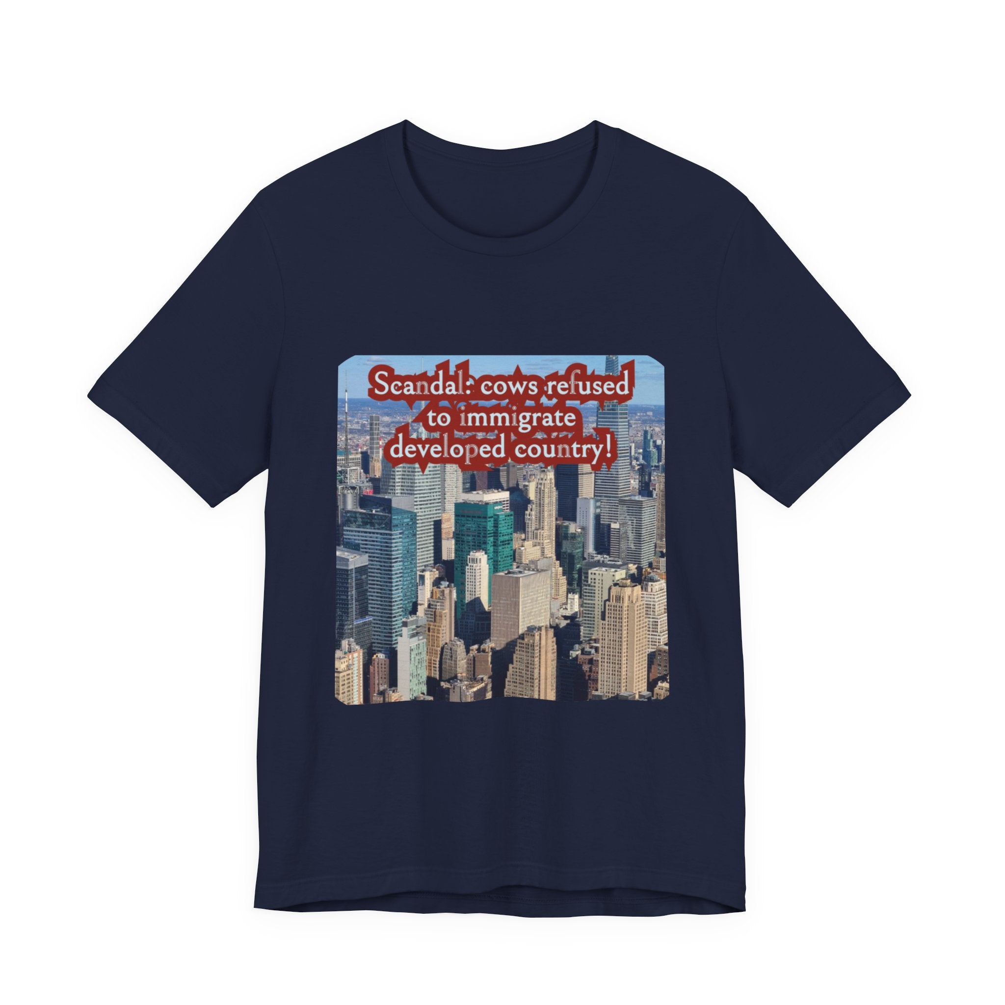 Eco Satirical Graphic T-Shirt - Scandal Cow Refusal (Climate Awareness)