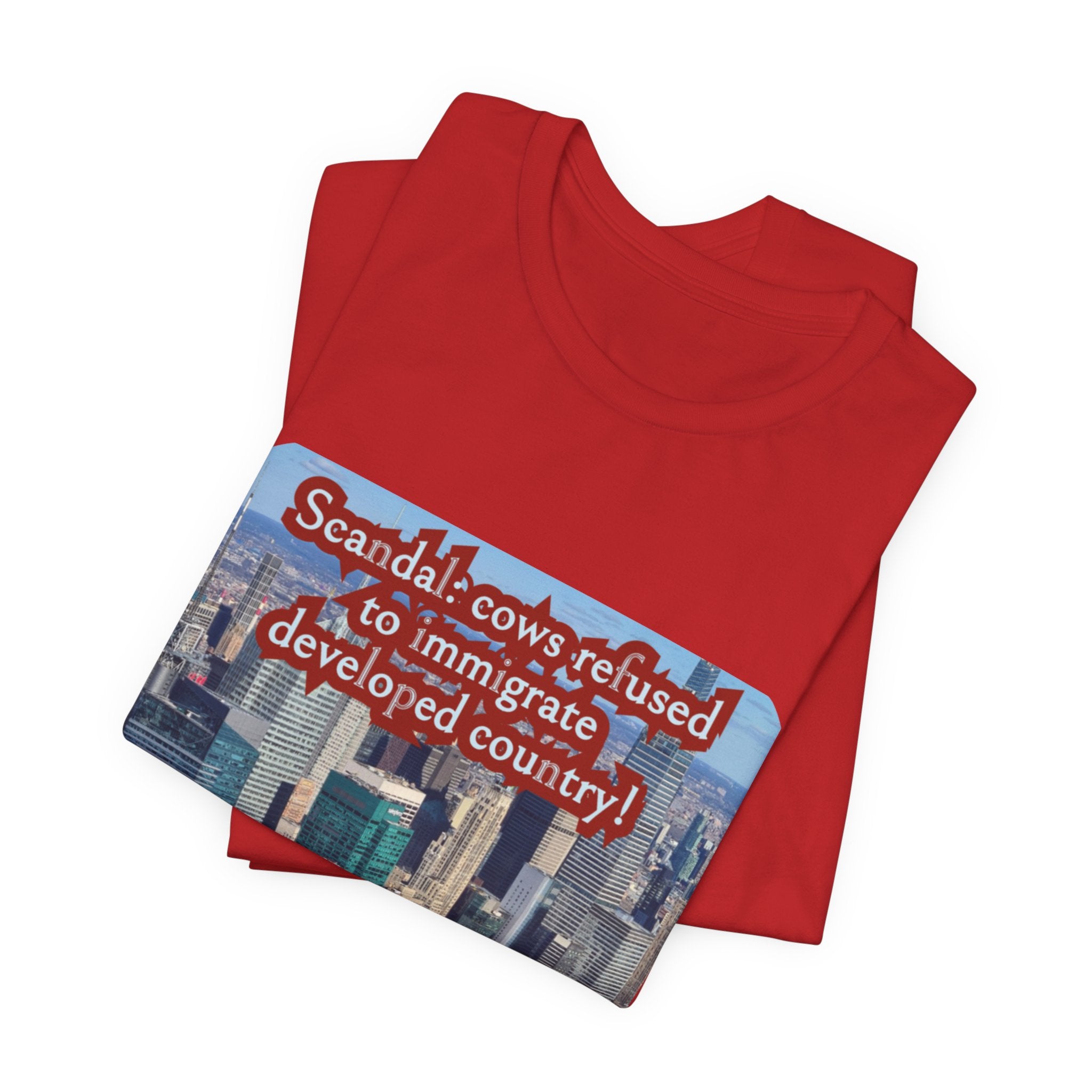 Eco Satirical Graphic T-Shirt - Scandal Cow Refusal (Climate Awareness)