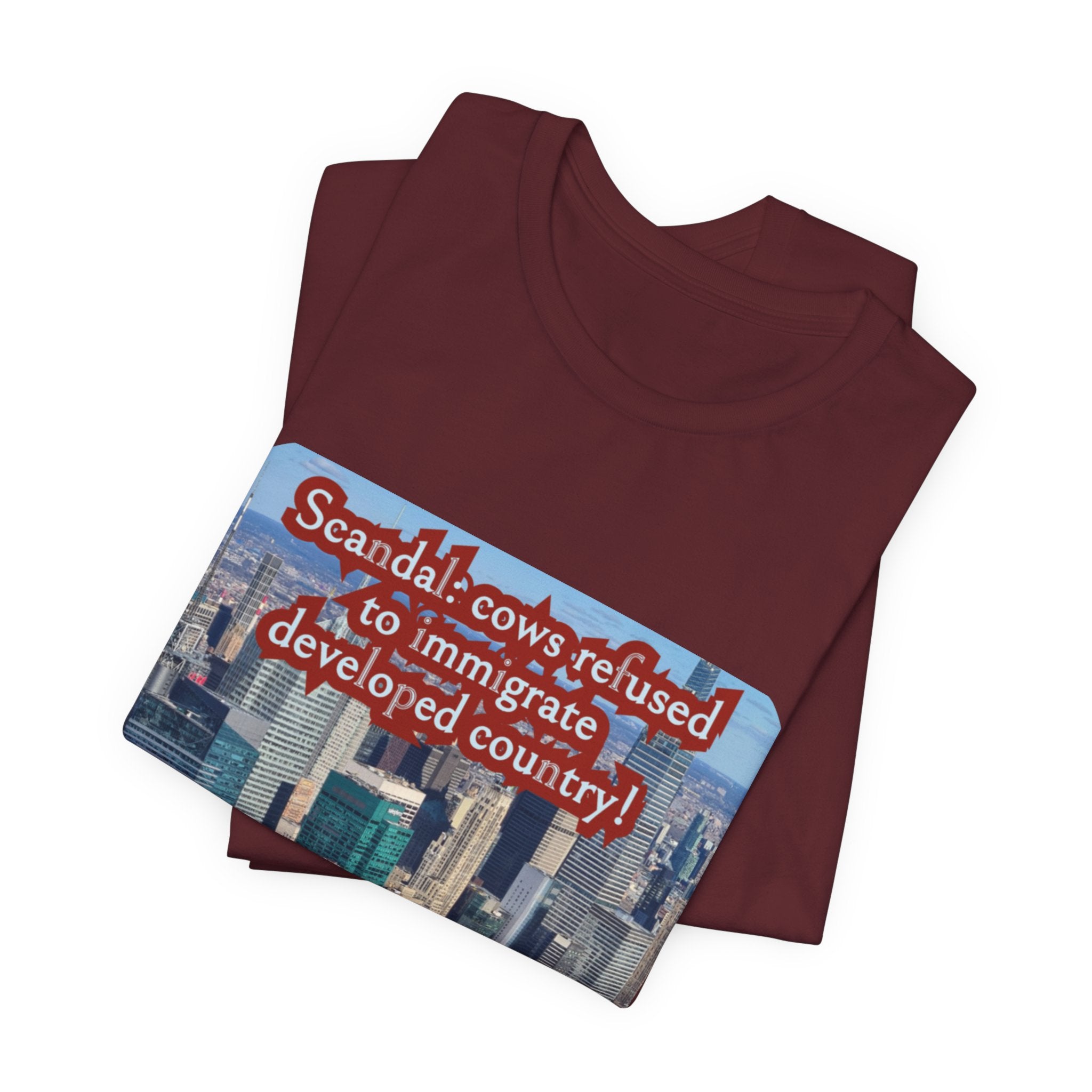 Eco Satirical Graphic T-Shirt - Scandal Cow Refusal (Climate Awareness)
